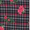 Black/Coral Plaid Floral Double Brushed Jersey Knit Fabric By the Yard